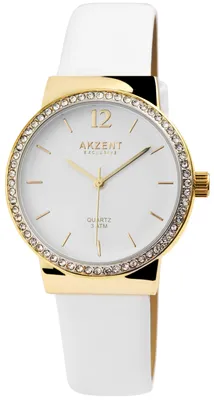 Produktbild von Akzent Exclusive Damenarmbanduhr mit Kunstlederionsband