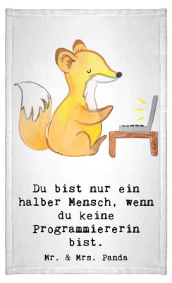 Produktbild von Mr. & Mrs. Panda Handtuch Programmiererin Herz - Weiß - Geschenk, Nerd, gäste wc, frottierhandtuch, baumwolle, Computerfreak, Softwareingenieurin, Gäste-WC