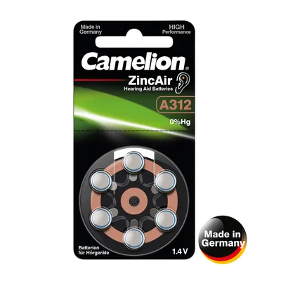 Produktbild von CAMELION Knopfzelle A312, 6 Stück