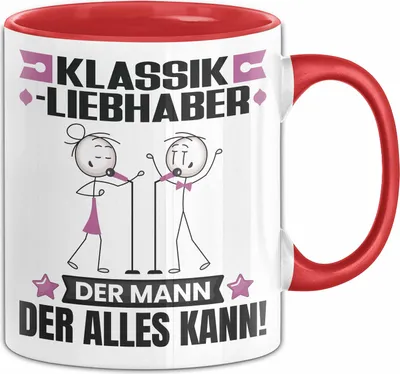 Produktbild von Klassikliebhaber Tasse Geschenk für Klassikliebhaber Der Mann Der Alles Kann Geschenkidee zum Geburtstag (Rot)