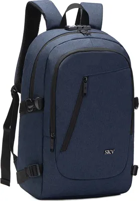 Immagine prodotto di Zaino capiente da uomo e donna, per studenti, scuola, lavoro e viaggi; zaino da viaggio per ragazzi con porta-caricatore USB e scomparto per laptop, blu