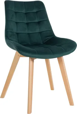 Immagine prodotto di Sedia da pranzo in velluto - sedia comoda - stile scandinavo | colore: verde
