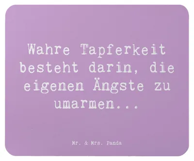 Produktbild von Mr. & Mrs. Panda Mouse Pad Spruch Tapferkeit Umarmung - Lavendeltraum - Geschenk, pc mousepad, Stimmungen, Selbstvertrauen, Gefühl, Stärke, Seelenfrieden, Mauspad, Zitat