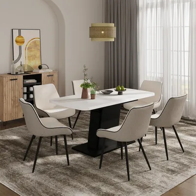 Immagine prodotto di tavolo da pranzo allungabile Vicco Fenaro Bianco/nero 120 x 80 cm estensibile, Model 56602