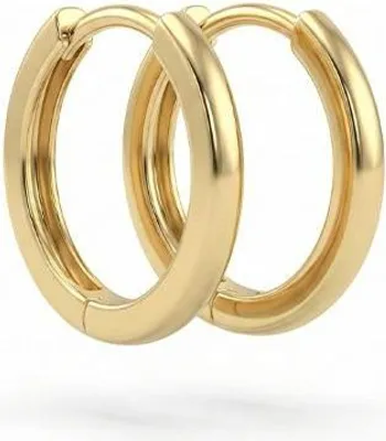 Produktbild von 375 Echtgold Creolen Damen glatt klassisch elegant