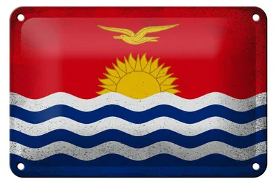 Produktbild von Blechschild Flagge Kiribati 18x12cm Flag Kiribati Vintage Dekoration