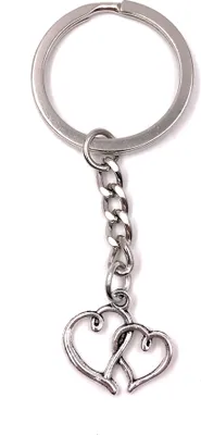 Produktbild von Onwomania Schlüsselanhänger Herzen Liebe Partner Metall Anhänger Charm