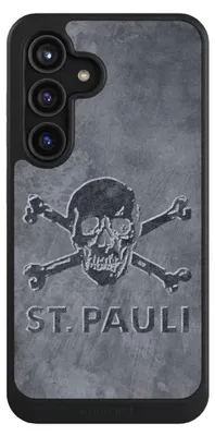 Produktbild von NIVOCASE Hülle für Samsung Galaxy S24  Handyhülle NIVOcore Case Schwarz Beton FC St. Pauli Logo