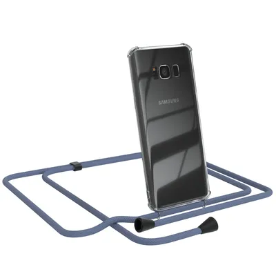 Produktbild von EAZY CASE Handykette kompatibel mit Samsung Galaxy S8, Handyhülle mit Umhängeband, Handykordel, Schutzhülle Clear, Band in Grün