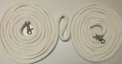 Produktbild von Langzügel aus Baumwolle - für die Arbeit am langen Zügel Pferd - natur 8 m geschlossen