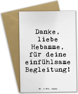 Produktbild von Mr. & Mrs. Panda Grußkarte Spruch Liebe Hebamme - Weiß - Geschenk, Danke sagen, weihnachtskarten, Anerkennung, fachliche Unterstützung, Sicherheit, osterkarten, Bedanken