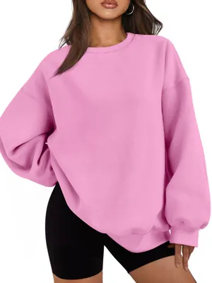 Obrázok produktu pre EFAN Dámske oversized fleecové mikiny s dlhými rukávmi a okrúhlym výstrihom