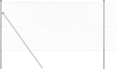 Produktbild von vidaXL Bodenmontierter Maschendrahtzaun 10 x 1,2 m Verzinkter Stahl