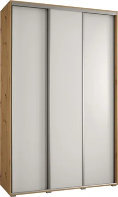 Produktbild von MEBLE KRYSPOL Davos 1 Schrank, drei Türen - 235,2x160x45 cm - Artisan Weiß Silber