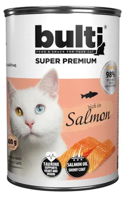 Produktbild von BULTI | BULTI Katzenfutter - Nassfutter für Katzen Lachs - Lachs Katzenfutter Dose 400 g - Katzenfutter