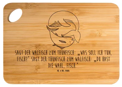 Produktbild von Mr. & Mrs. Panda schneidbrett Walfisch Thunfisch - Transparent - Geschenk, Wahl, vesperbrett, Spruch Des Tages, Tunfisch, Frühstücksbrettchen, Frühstücksbrett, Witz, Wal