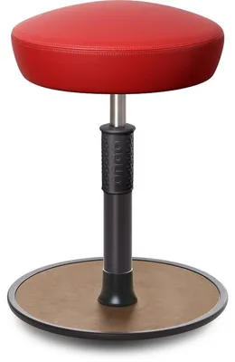 Produktbild von Sitz- Stehhocker Free Regular Hutsitz skai Kunstleder Rot schwarz /Natur.