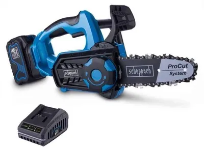 Obrázek produktu pro Akumulátorová řetězová pila SCHEPPACH BC-TCS200-X, délka meče 20 cm, akumulátor 4 Ah, nabíječka 2,4 A