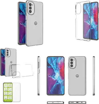Image de Étui en silicone et TPU + coque en verre H9 pour Motorola Moto G52