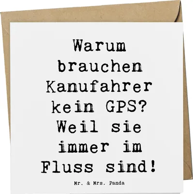Produktbild von Mr. & Mrs. Panda Glückwunschkarte Spruch Kanu Lebensweg - Weiß - Geschenk, Klappkarte, Kanufahren, Balance, Sportler, Grußkarte, Abenteuer, faltkarte, Paddeln, Teamsport