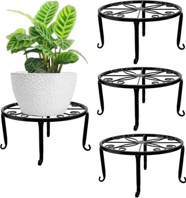 Image de Support pour plantes en métal 23 cm - Support robuste pour pots de fleurs