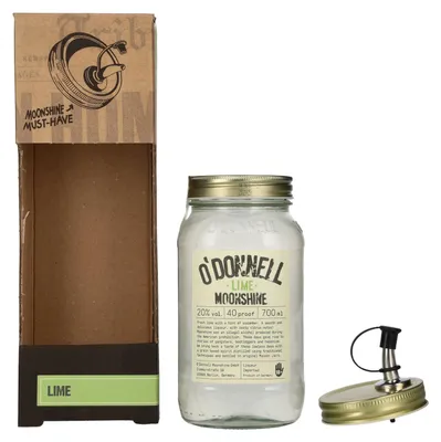 Produktbild von O'Donnell Moonshine LIME Likör 20% Vol. 0,7l in Geschenkbox mit Ausgießer