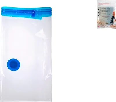 Produktbild von Packung mit 2 platzsparenden Beuteln mit hermetischem Vakuumventil, 70x100 cm.