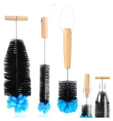 Produktbild von Flaschenbürste für SodaStream 35 cm, 3er Set, Reinigungsbürste für Glas- & Duo Kunststoffflaschen, starke Borsten, Schwamm, ergonomischer Griff