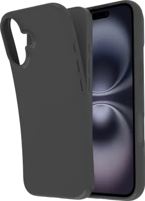 Image de Cazy Coque compatible avec iPhone 16 Coque en Silicone - Coque Flexible 100 % GRS - Noir