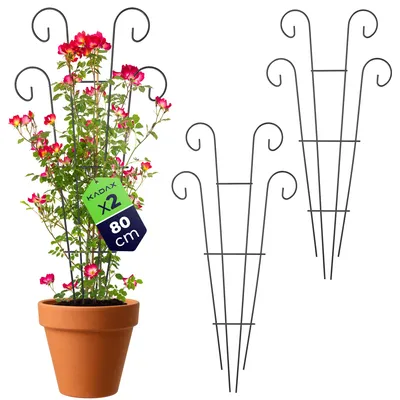 Produktbild von KADAX Metall Rankgitter 36 x 80 cm, 2 Stück, Rankhilfe für Kletterpflanzen wie Rosen & Clematis, Pflanzen Spalier für Garten, Balkon & Terrasse, Pflanzengitter aus Stahl