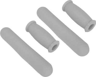 Imagen del producto de 4 unidades de reposabrazos de repuesto de TPU extra gruesos, acolchados y antideslizantes para las empuñaduras de los brazos y las manos de muletas de aluminio estándar, color gris