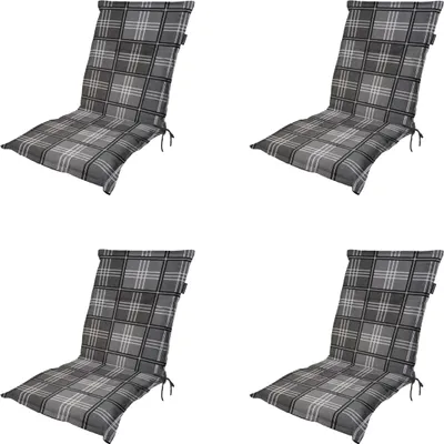 Produktbild von Madison - Gartenstuhlkissen, niedrige Rückenlehne, Patchy, grau - Ca. 105x50 cm - 4er-Set