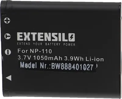 Produktbild von EXTENSILO Akku kompatibel mit Casio Exilim Zoom EX-Z2300GD, EX-Z2300BK, EX-Z2300BE, EX-Z2300, EX-Z2300PK, EX-Z2300PE Kamera (1050 mAh, 3,7 V, Li-Ion)