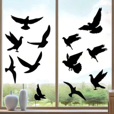 Produktbild von Anti-botsing Stickers für Fenster - Set von 22 Stücken - Große Fensterbilder in Glas - Vogelschutz - Vogelschutz vor Flugzeugen