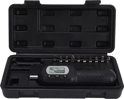 Obrázek produktu pro Digitální momentový šroubovák, 1/4palcový pohon, nastavitelný v rozmezí 0,2–2 Nm, podsvícený LCD displej, přednastavený momentový šroubovák s 10 bity