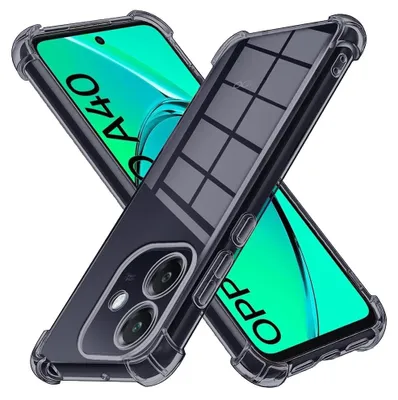 Obrázok produktu pre Techsuit - Shockproof Clear Silicone obal pre Oppo A40 4G - dymovo čierny