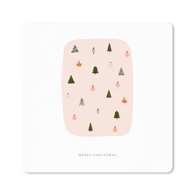 Produktbild von MuchoWow® Mauspad Mousepad Weihnachtsbäume - Weihnachtskugeln - Zitat 20x20 cm - Mousepads - Maus Mat - Pad - Mausunterlage - Desk Mat - Bureauartikeln