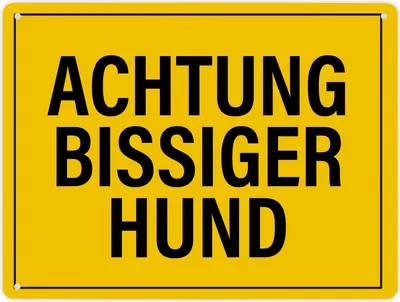 Produktbild von Metallschild XL mit Spruch: Achtung bissiger Hund Schild Blechschild