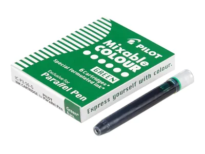 Produktbild von PILOT Parallel Pen Tintenpatronen 6er Set – für Kalligraphie, Farbe Grün