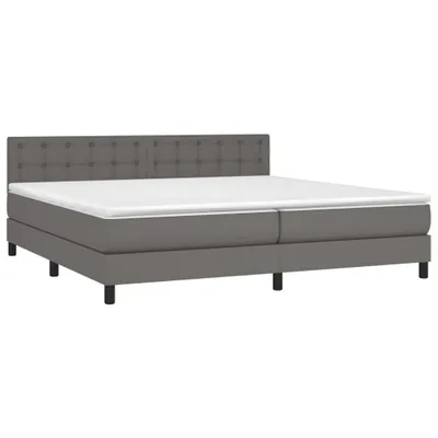 Produktbild von vidaXL Boxspringbett mit Matratze Grau 200x200 cm Kunstleder
