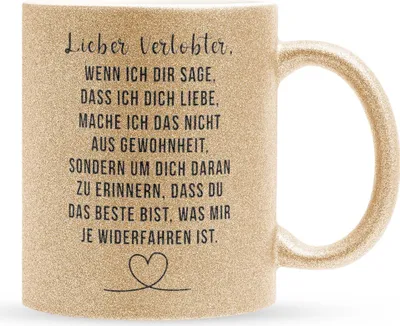 Produktbild von 22Feels Glitzertasse Gold Verlobter Geschenk Männer Verlobung Bekannt Geben Für Ihn Groom To Be Spruch Heiraten Kaffeetasse Geburtstag Weihnachten Geschenkidee Bürotasse