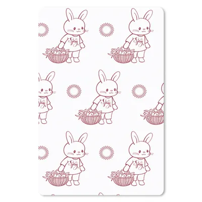 Produktbild von MuchoWow® Mauspad Mousepad Kaninchen - Muster - Tiere - Cartoon 18x27 cm - Mousepads - Maus Mat - Pad - Mausunterlage