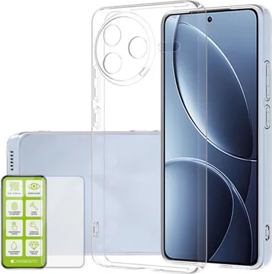 Produktbild von Für Xiaomi Poco F7 Pro Silikon TPU Schutz Hülle Cover Transparent + H9 Hart Glas Folie