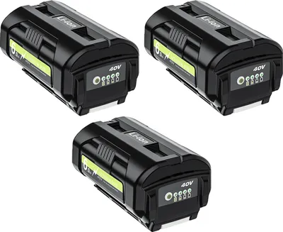 Immagine prodotto di Batteria di ricambio, capacità 6000 mAh, uscita 40 V, compatibile con Ryobi, 3 batterie da 6,0 Ah