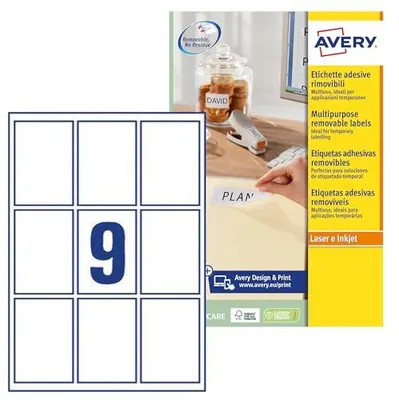 Obrázek produktu pro Snímatelné štítky na výrobky Avery bílé
