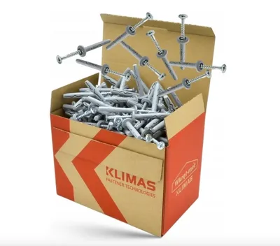 A box overflowing with screws and anchors, with some screws flying out of the box.