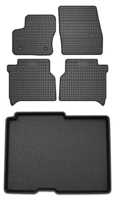 Produktbild von Gummimatten + Kofferraumwanne für Ford Tourneo Connect II 2013-2017 (5-Sitzer) – Schwarz, passgenau – Wielganizator SolidPRO