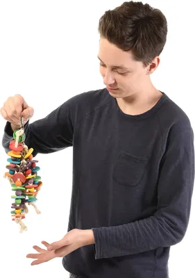 Produktbild von Buntes Windspiel · hängendes Papageienspielzeug- Small  · 12 x 12 x 34