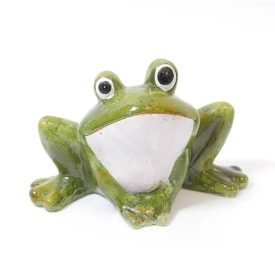 Produktbild von Frosch grün aus Keramik Gartenfigur Dekofigur Gartendeko Höhe 14cm