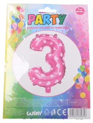 Image de Ballon Gonflable - Numéro 3 Rose